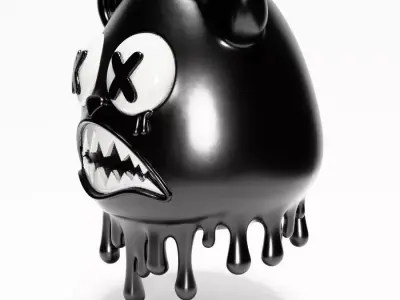 Drip Painting Melt Bear toy 3D print model