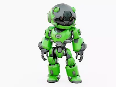 ROBO ZERO-D  Rigged for Unreal Engine - Unity - MIXAMO  3D model