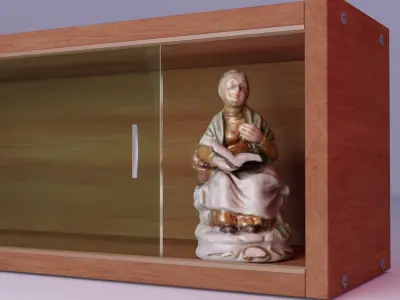 Old woman statue high-poly 3D model