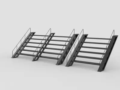 Steel staircase 3D model