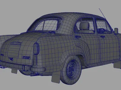 ambassador car detail 3d model 3D model