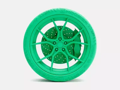 20x10 Stance SF07 Wheel Hoosier Track Attack Pro Tire 3D print model