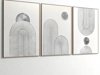 Abstract Painting Set of 3 pieces - No 10 Low-poly 3D model