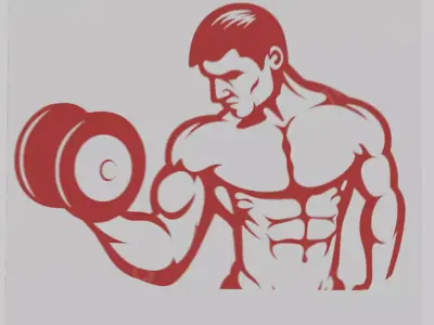 Bodybuilding sign Low-poly 3D model