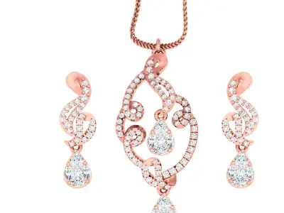 Pendant Earrings combo - 1164 3D print model