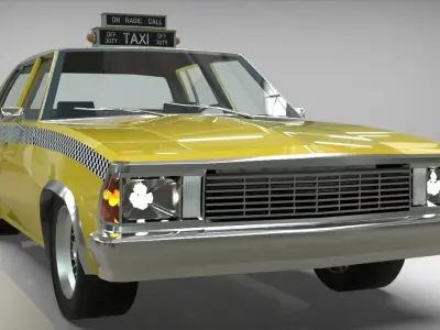 Taxi Chevrolet malibu1981 lowpoly Low-poly 3D model