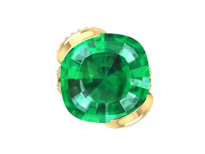 Luxury Emerald Gemstone Ring for Women 887 3D print model