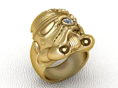 Damaged Sci-Fi Helmet Ring  3D print model