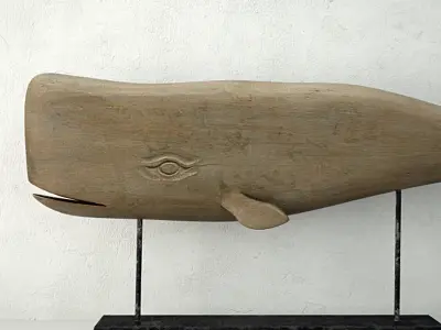 Carved Whale on Pedestal 3D model