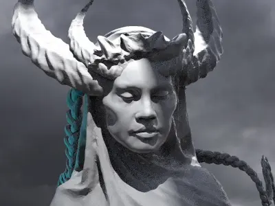 Dark Ages Arch Witch Statue bust  3D model