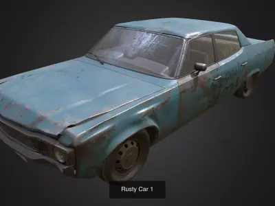 Rusty Cars 3D Model Pack