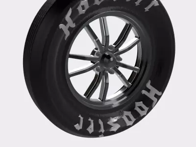 Drag Wheel COMBO Front RC Components Torx 17inch 5 stud 3D print model