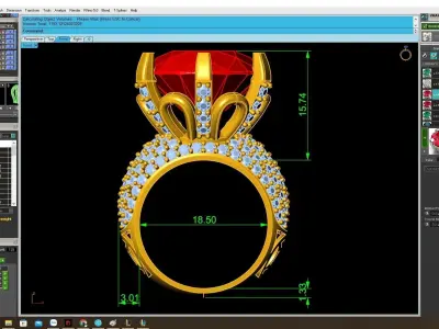 Luxury Round Halo Engagement Ring  4083 3D print model