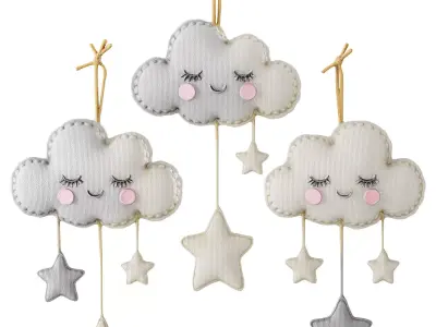 Decorative Hanging Kids Cloud Stars 3D model