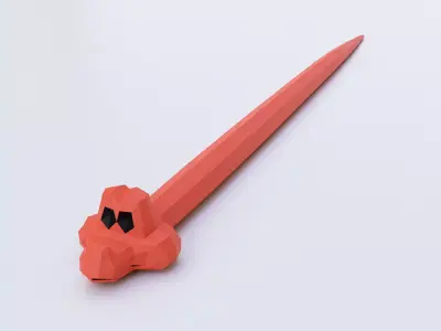 Snake lowpoly toon 3d model  Low-poly 3D model