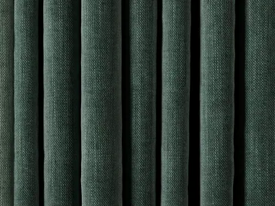 Low width curtains 04 set green Low-poly 3D model