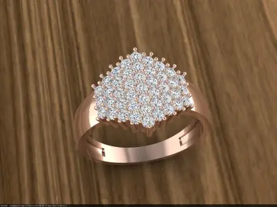 Diamond Jewelry Ring 3D print model 20