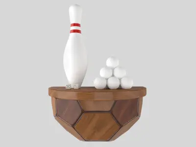Decorative set Sport Ball Floating Shelving Pottery Barn Teen 3D model