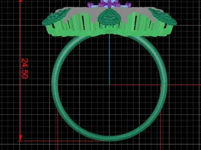 leaf ring 3D model  3D print model