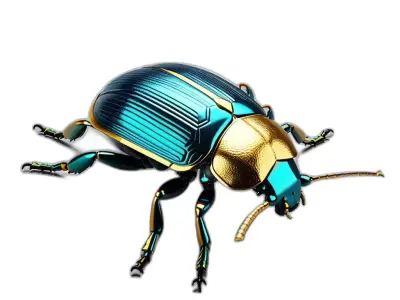 Luxury Golden Metallic Beetle Model Low-poly 3D model