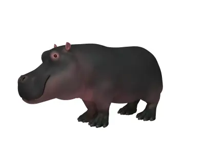 Hippopotamus Cartoon 3D model