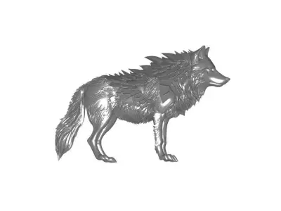 Ice Wolf 3d Model Low-poly 3D model