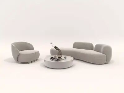 Modern Sofa and Armchair 2 3D model