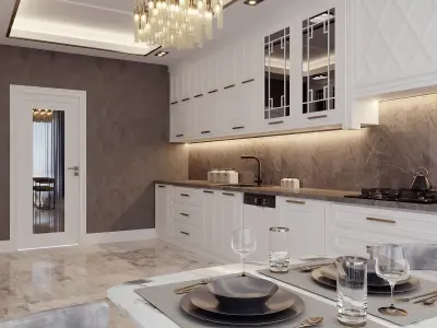 Kitchen Interior Scene 3D model buy