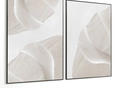 Plaster Two Photo Frame 392 Low-poly 3D model