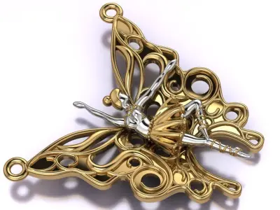 ballet pendant 07 3D print model