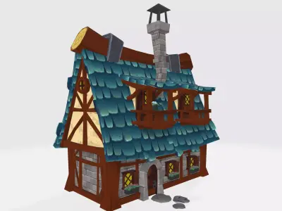 CarToon House Low-poly 3D model get
