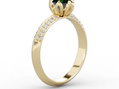 Wedding ring stone 6mm Size 5US 3D print model