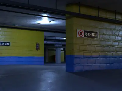 Japanese Parking Lot 3D model