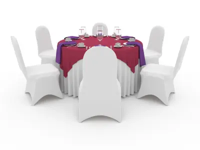 Banquet Table and Chair 46 3D model