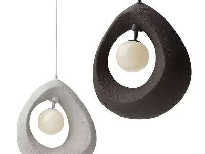 Wabi sabi lighting pendant lamp Low-poly 3D model