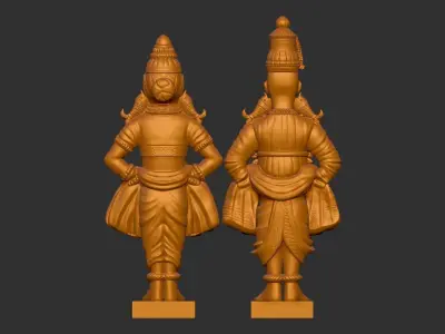Vitthal Rukmini God With Close eyes 3D print model