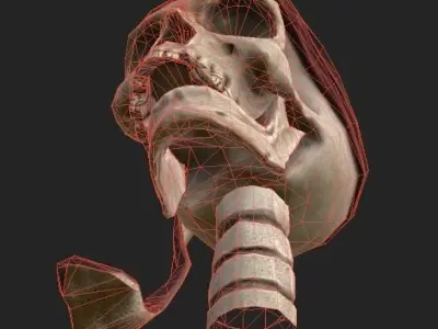 Pirate Skull head Low-poly 3D model