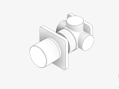 Wall Mixer Tap - Luxury - Two Low-poly 3D model