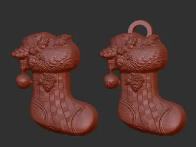 christmas socks tree decor  3D print model