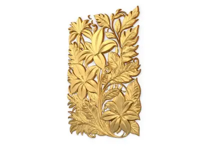 mural classic flowers decor ornament 13  3D model