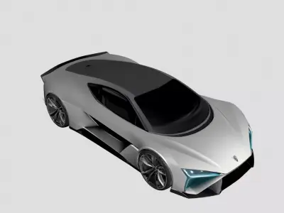 Futuristic Electric Sports Car 3D Model 3D model