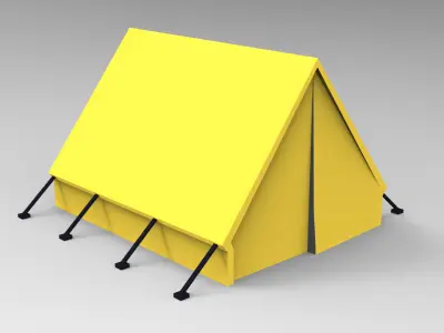 low poly beach props Low-poly 3D model