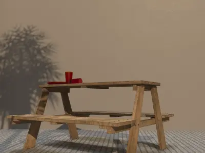 IKEA picnic table for kids 3D model