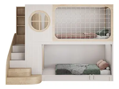 Bunk bed for children 2 3D model