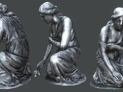 Statue of Grief PBR Low-poly 3D model