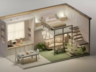 Apartment interior design 3D model