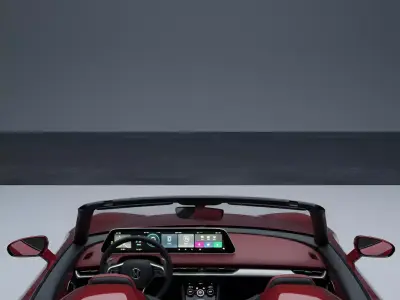 Elegant Red Sports Convertible Low-poly 3D model