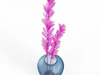set vases-No4- Glass blue Vase Free 3D model