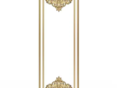 Boiserie Carved Decoration Panel 08 Low-poly 3D model