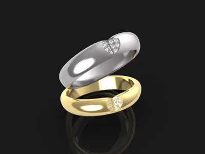 Heart wedding ring 3D print model